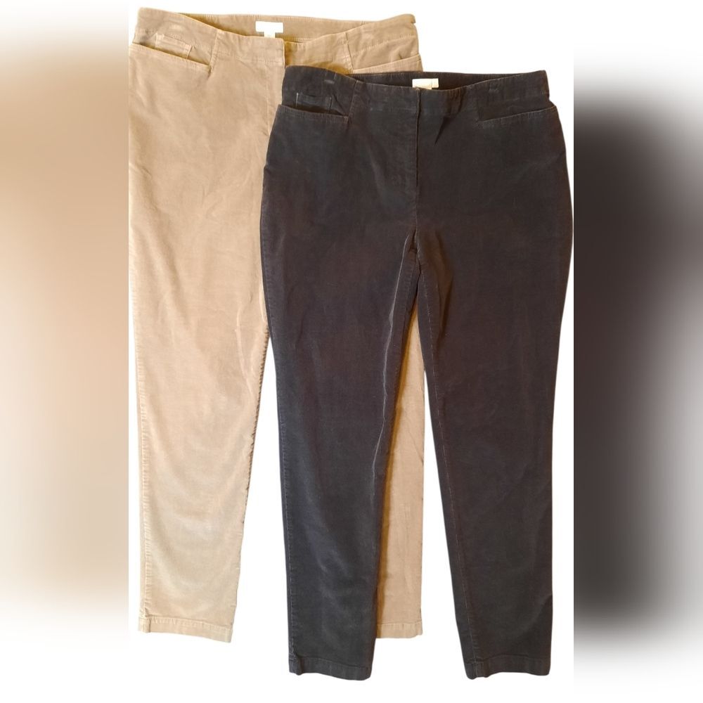 J. Jill Corduroy Womans Pants 10 Tan Brown Straight Leg Preppy Bohemian Hippie